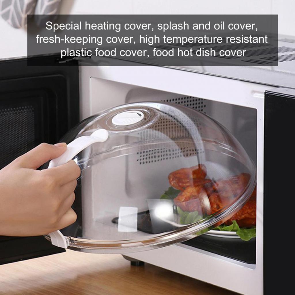 2 Pieces of Transparent Microwave Splatter Cover with Anti-spatter Handle