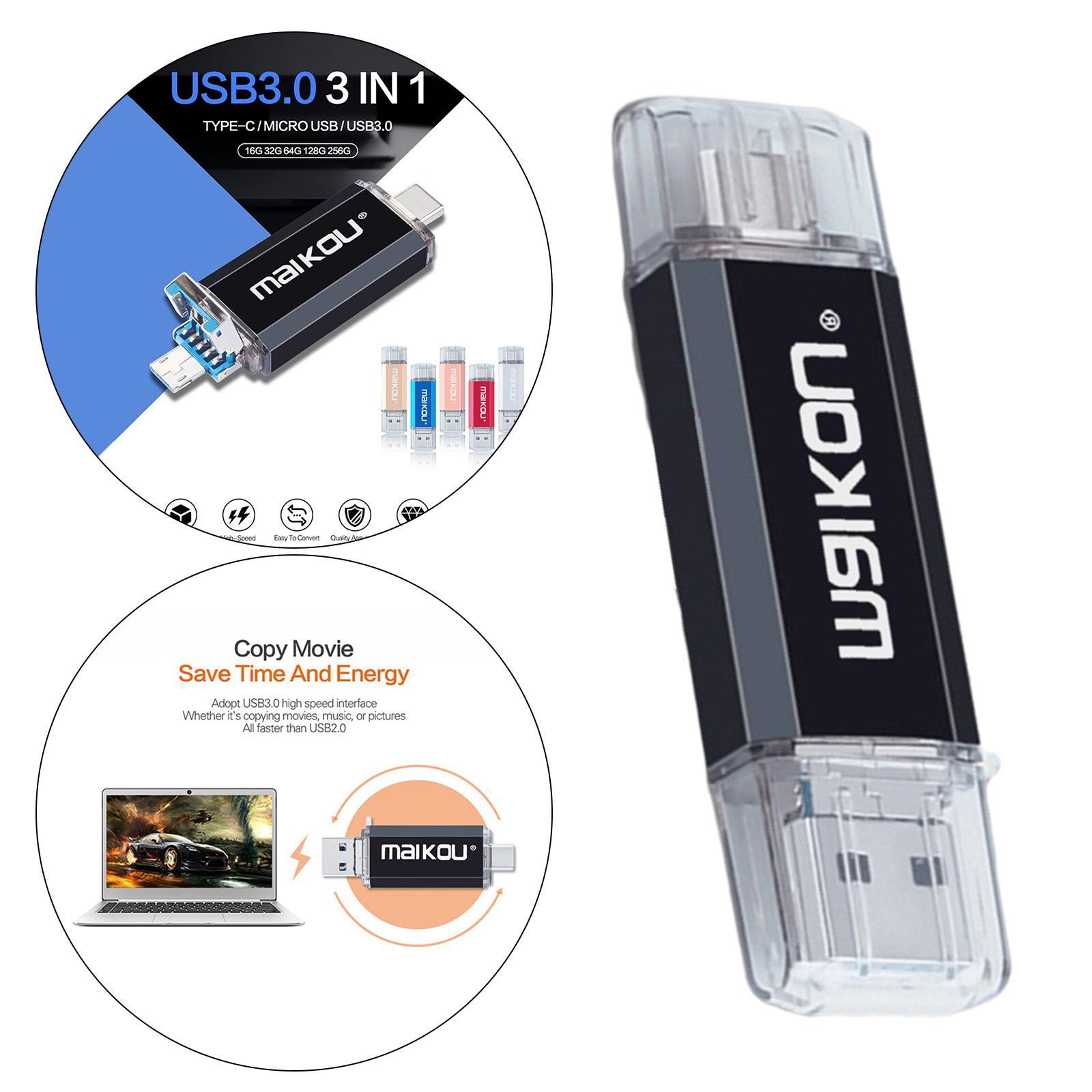3 in 1 32G USB Flash Drive Type- USB Thumb Drive Memory