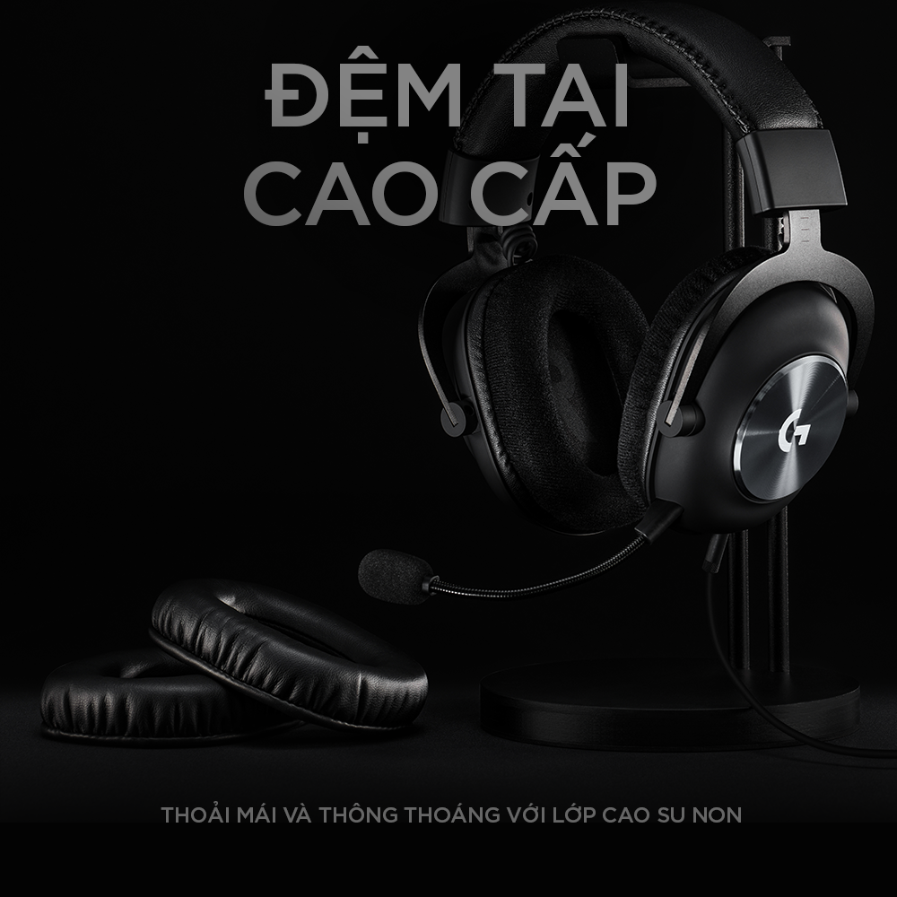 Tai nghe game có dây Logitech G Pro X - Mic Blue Voice, âm thanh vòm, màn loa Pro-G 50mm, đệm tai cao su non -Hàng chính hãng