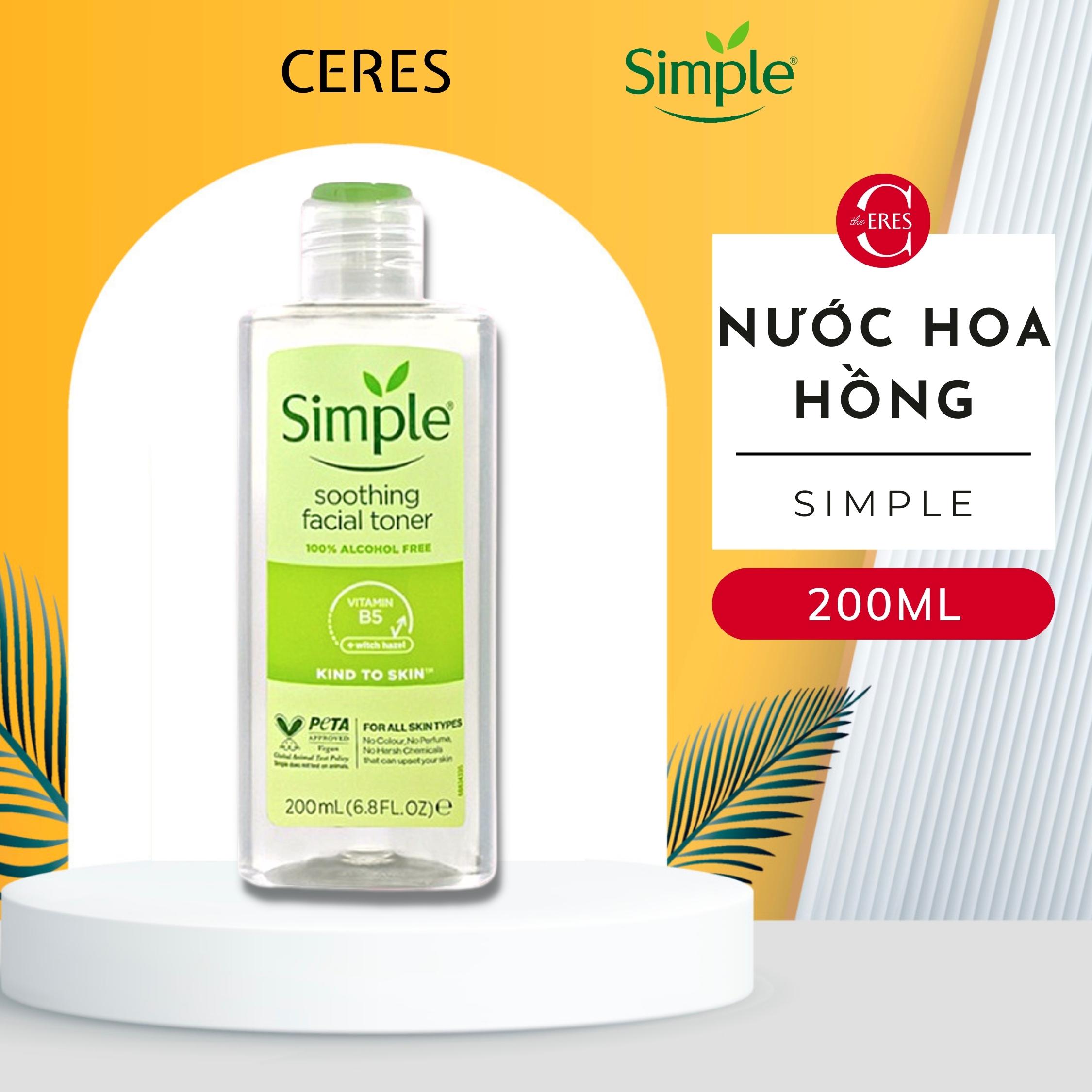 Toner Simple Nước Hoa Hồng Cân Bằng Da Dưỡng Ẩm Làm Dịu Lành Tính 200ml