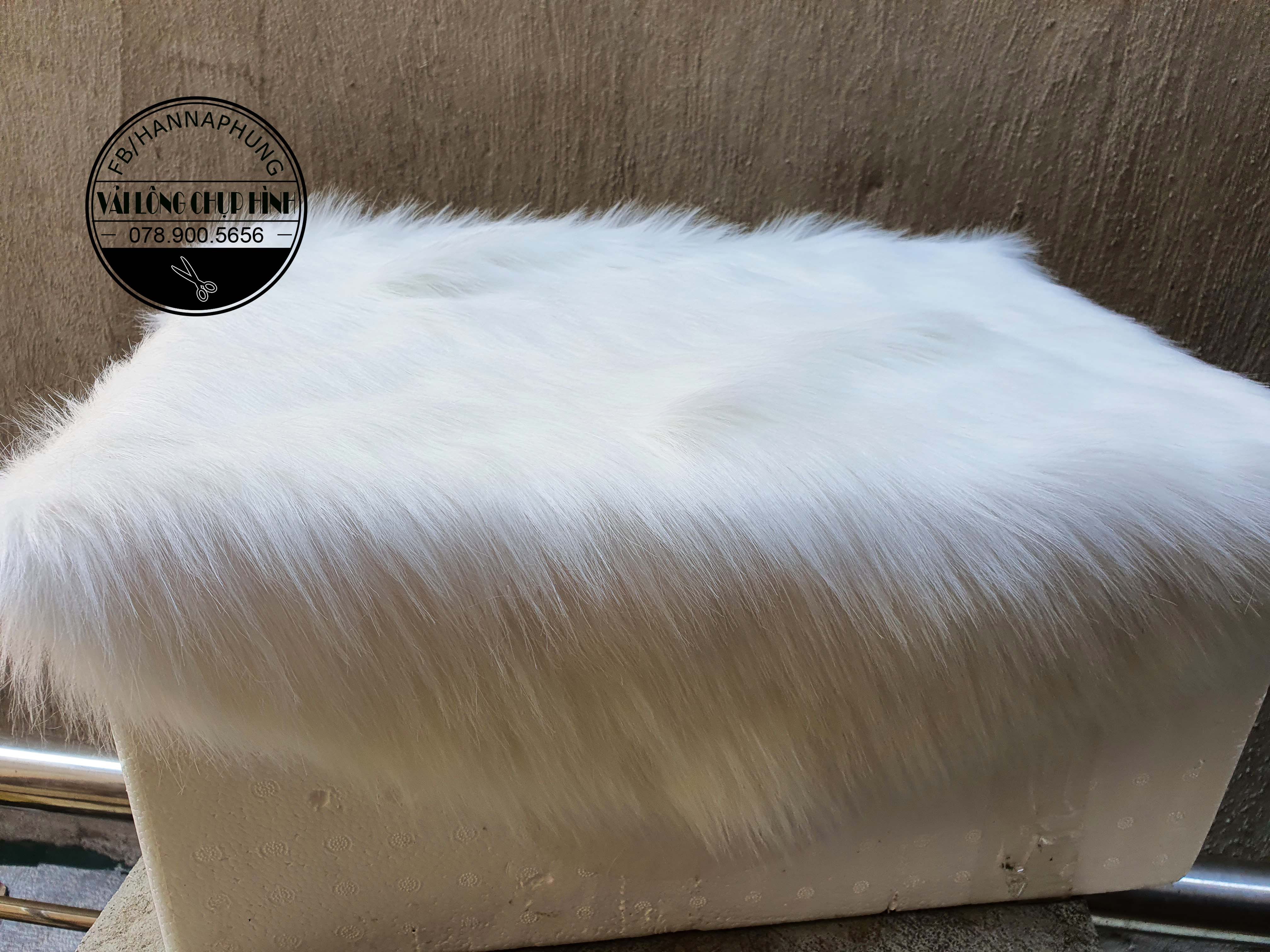 Thảm lông tròn chụp ảnh - Màu Trắng