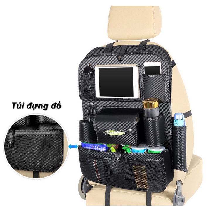 Túi Đựng Đồ Treo Sau Ghế Ô Tô Carbon Leather