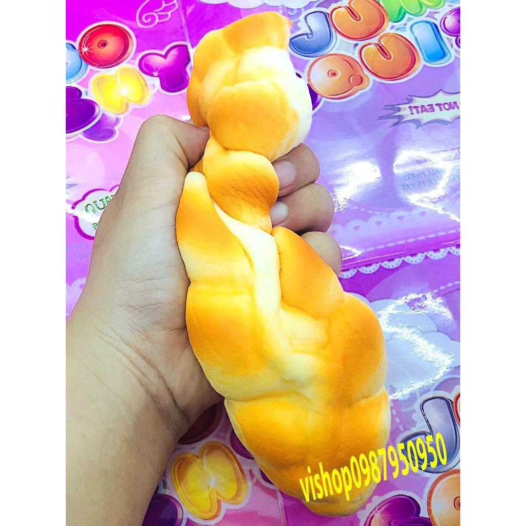 Đồ chơi squishy bánh mỳ xoắn 20cm