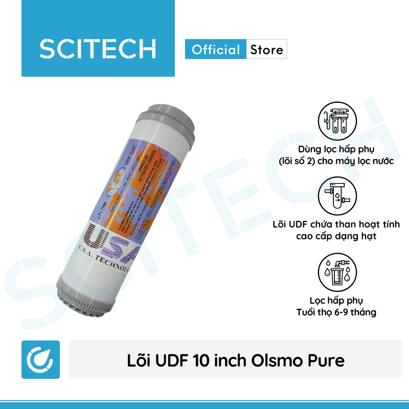 Lõi UDF 10 inch Olsmo Pure by Scitech - Lõi số 2 máy lọc nước RO, bộ lọc thô - Hàng chính hãng