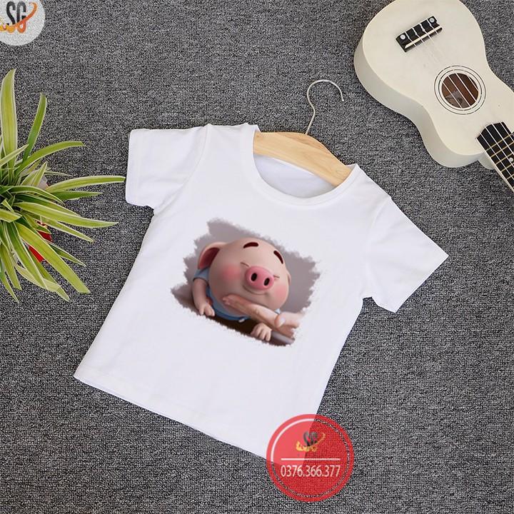 Áo trẻ em chú heo dễ thương - Thun Cotton - có 3 màu TE06