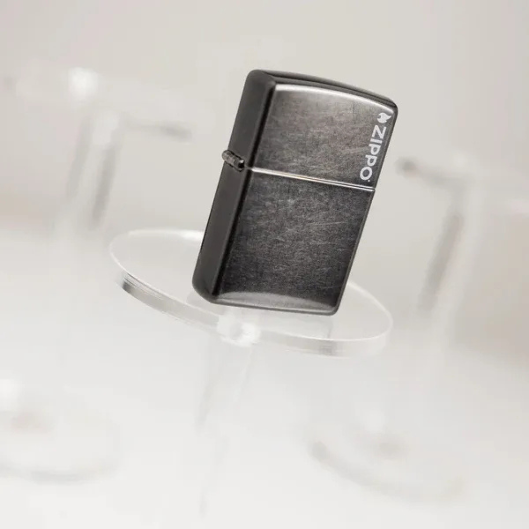 Bật Lửa Zippo Grey Classic Logo Xám Cổ Điển Chính Hãng USA – Zippo Regular Standard Logo Chống Gió Cao Cấp