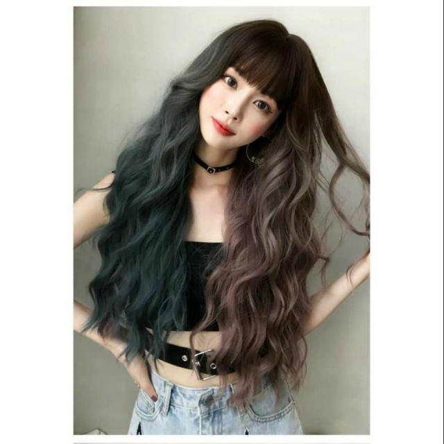 Tóc nguyên đầu xù 2 màu đẹp