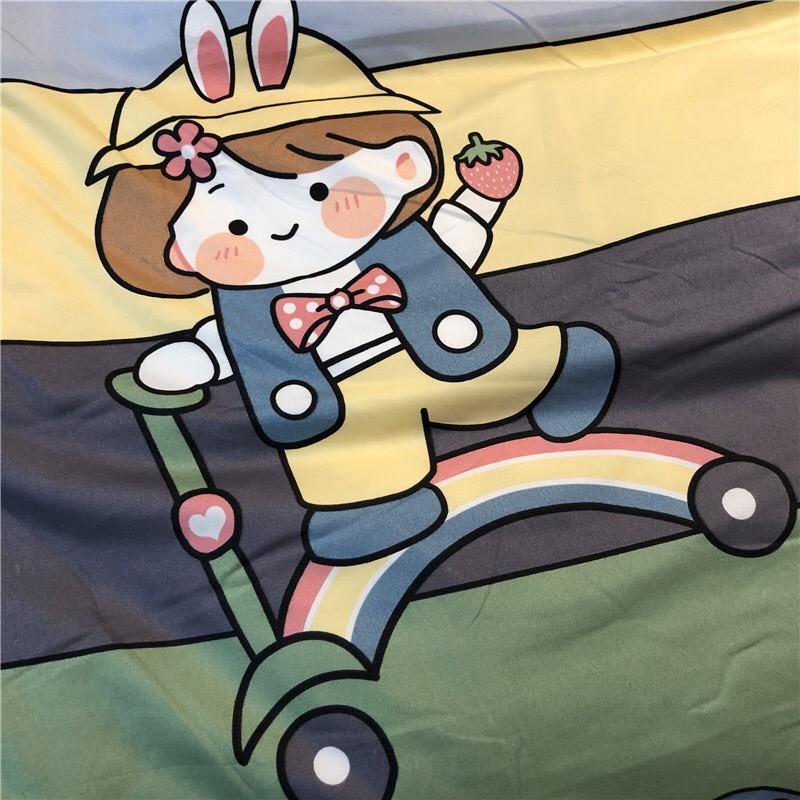 Bộ chăn ga Cotton Poly cô bé cầu vồng mẫu mới siêu xinh - Hàng nhập khẩu