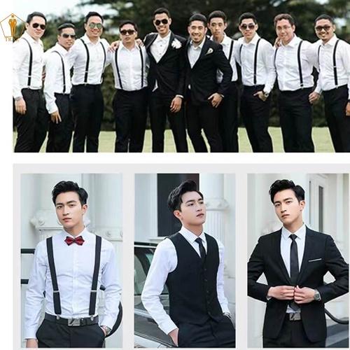 Bộ Set Vest TRAZ Đen Nam, có bụng hoặc cao tăng 1 đến 2 size