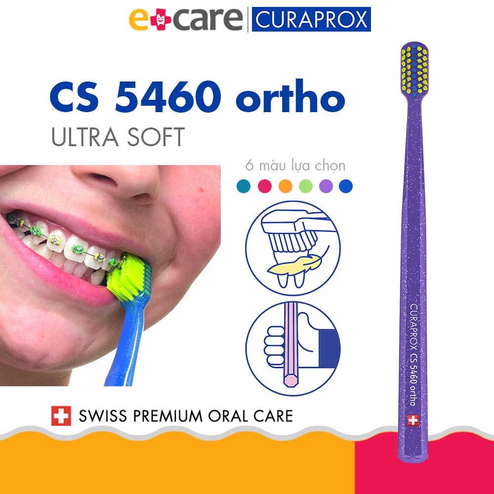 Bàn chải răng siêu mềm cho răng niềng Curaprox CS 5460 Ortho Ultra Soft