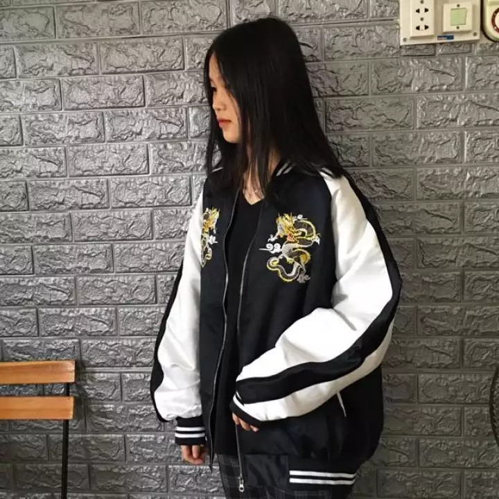 ÁO KHOÁC BOMBER NAM NỮ THÊU RỒNG