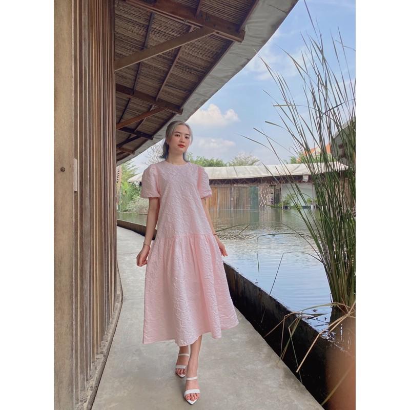 Đầm ren kim cương form rộng suông dài