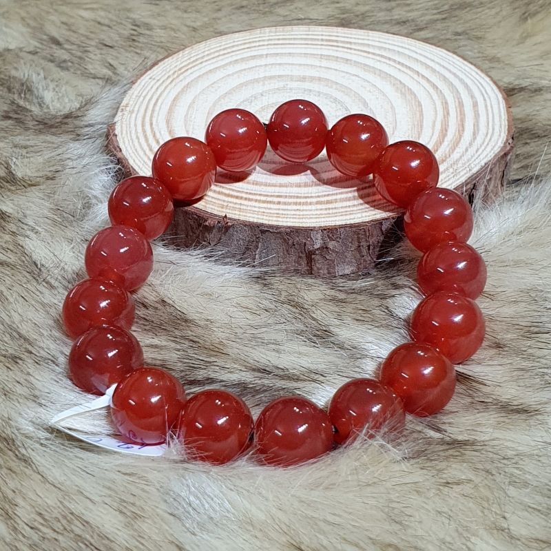 Vòng Tay Phong Thủy Đá Mã Nảo Đỏ Thiên Nhiên Cho Người Mệnh Hỏa Thổ Size 12li - VTMNCT0003