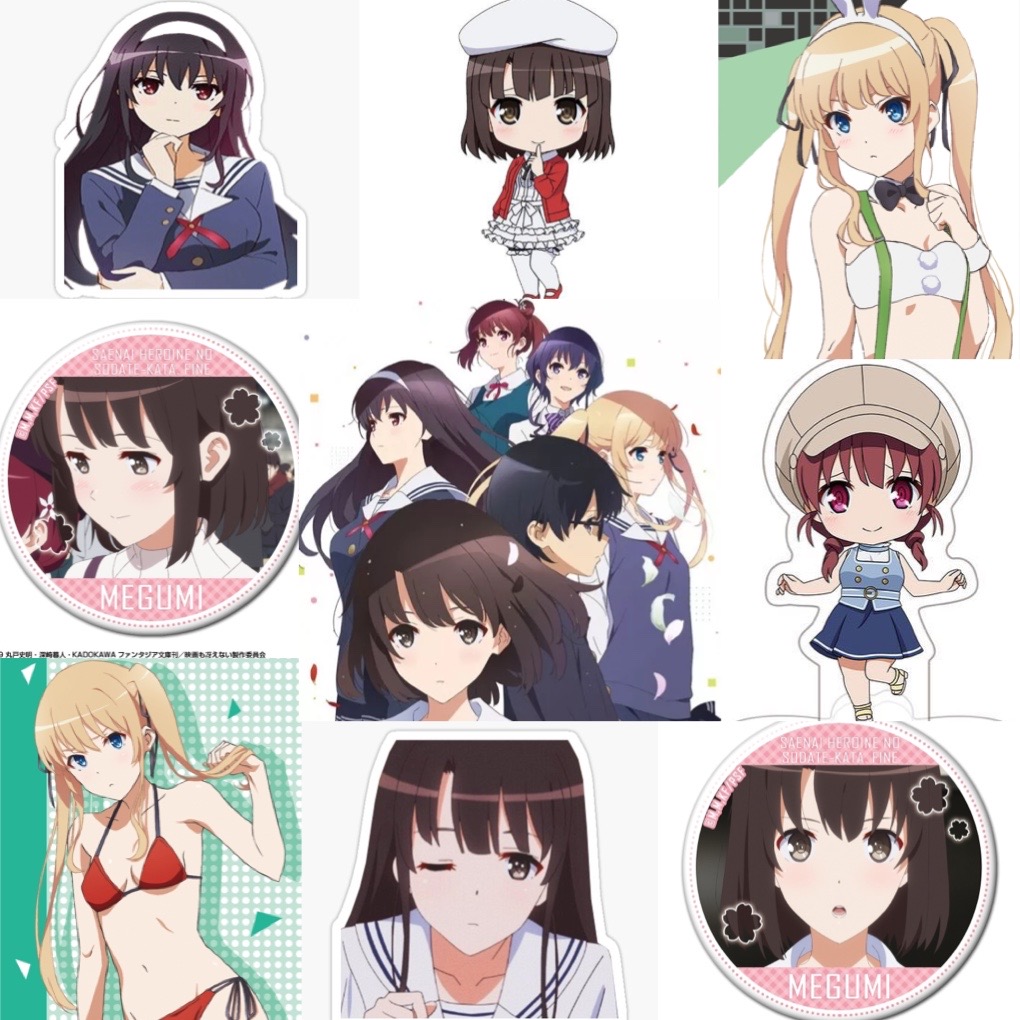 Sticker Saenai Heroine no Sodatekata 30-60 ảnh ép lụa khác nhau / hình dán Saenai Heroine no Sodatekata