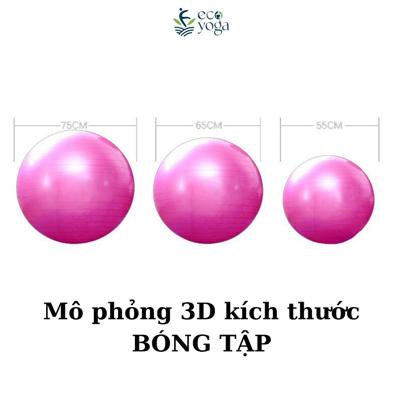 Bóng trơn size 75cm, trong lượng 1kg, chất liệu PVC chịu lực cao , Thể Hình, tập GYM , YOGA đủ màu
