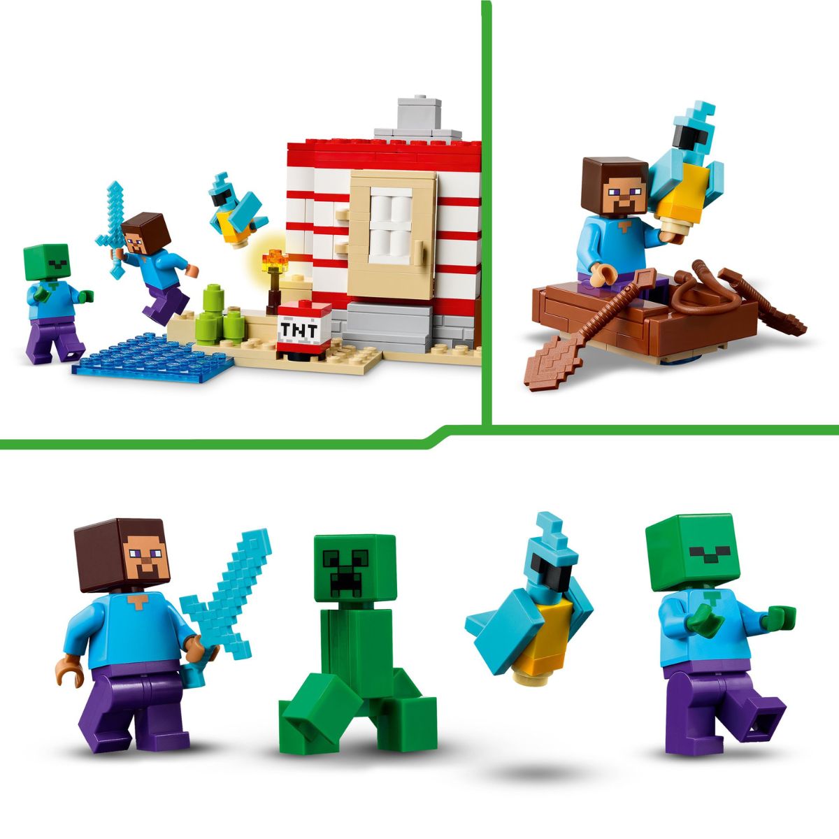 LEGO MINECRAFT 21275 Đồ Chơi Lắp Ráp Đài TNT Trong Rừng (287 chi tiết)