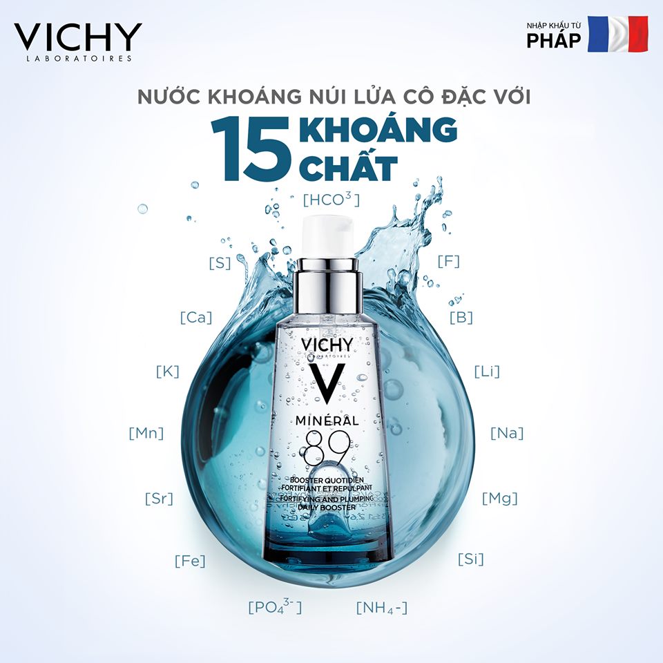 Dưỡng Chất Khoáng Cô Đặc Giúp Phục Hồi Và Bảo Vệ Da VICHY Minéral 89 (50ml) - TẶNG MÓC KHÓA