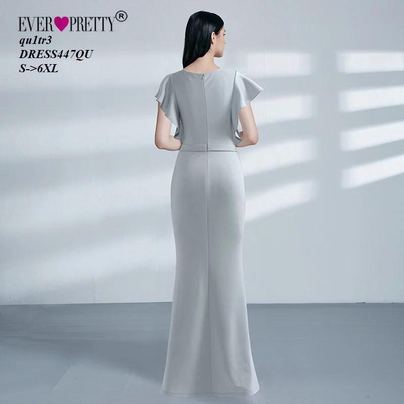 DRESS363 ĐẦM MAXI DỰ TIỆC XÁM TAY CÁNH TIÊN