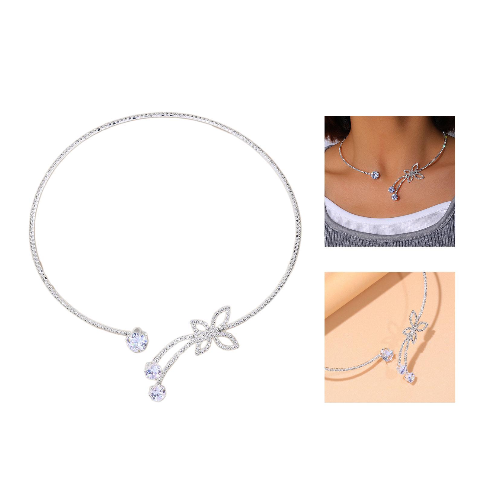 Creative Rhinestone Open Choker Necklace Luxury Gift fashion