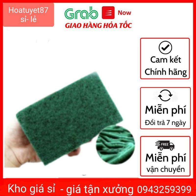 Combo 10 miếng cước ráp xanh to cọ rửa bát đĩa xoong chảo siêu