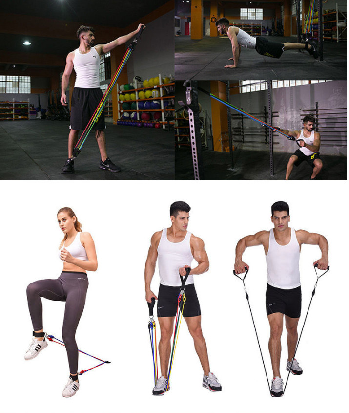 Bộ dây ngũ sắc tặng dây nhảy thể dục cao cấp