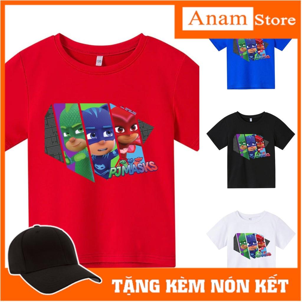Áo thun cho bé, Áo thun trẻ em PJMASK, 4 màu, có size người lớn, Anam Store