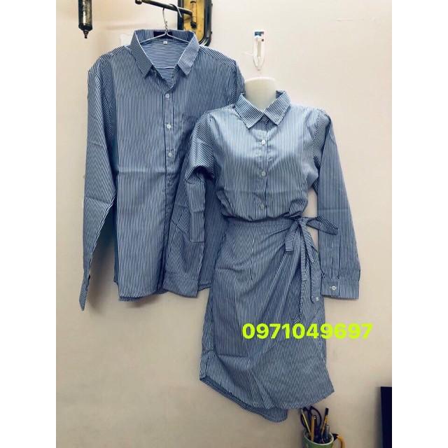 Váy đôi sơmi dáng dài + Sơmi nam