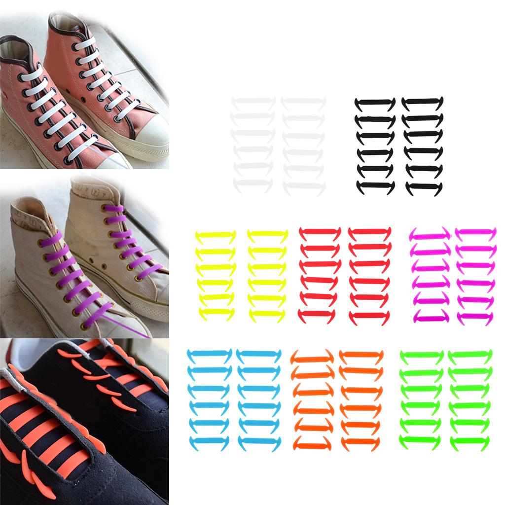 12pcs No Tie Shoelaces for Kids Adults, Waterproof Silicone Flat Elastic Athletic Sports Shoe Laces Multicolor for Sneaker Boots Casual Board Shoes