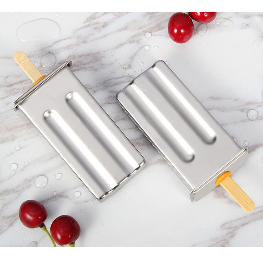 DIY 6 Cells Stainless Steel Popsicle Ice Cream Ice Pop Mold w/ Holder Rack B