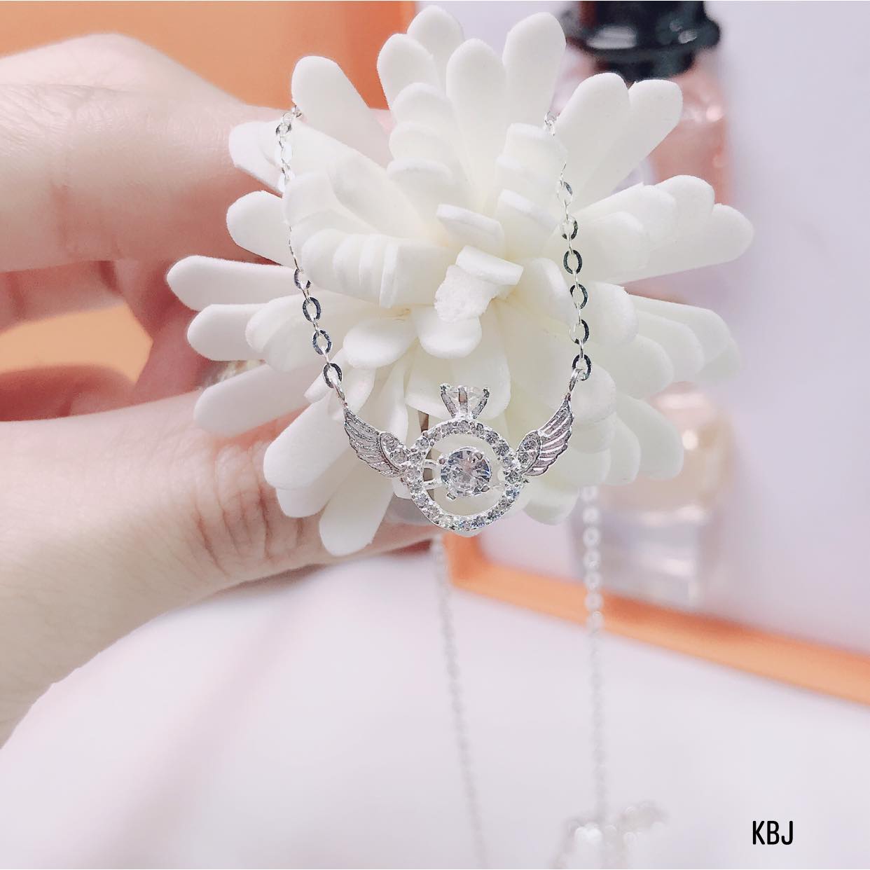 Dây chuyền bạc mặt nhẫn cánh thiên thần MS10