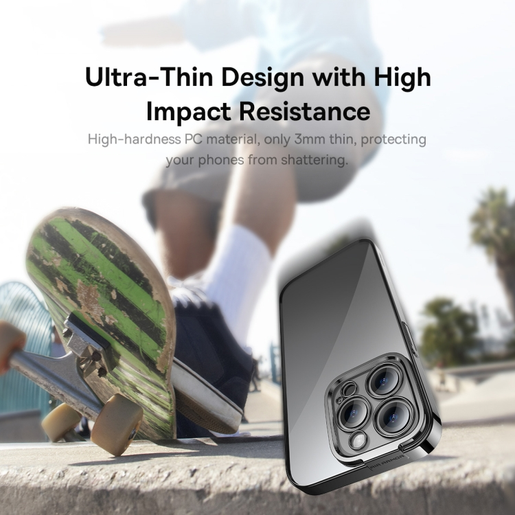 Ốp lưng chống sốc viền màu mạ crom cho iPhone 14 Pro Max thiết kế mặt lưng trong suốt hiệu DEVIA Crystal Series Shockproof Case - hàng nhập khẩu