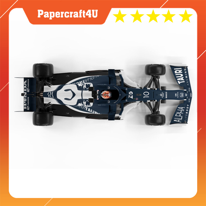 Mô hình giấy 3D xe đua F1 AT02 đội AlphaTauri tỉ lệ 1/18