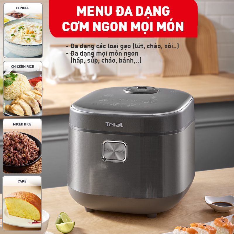 Nồi cơm điện tử cao tần Tefal RK818A68 - 1.8L - Thương hiệu Pháp - Hàng chính hãng