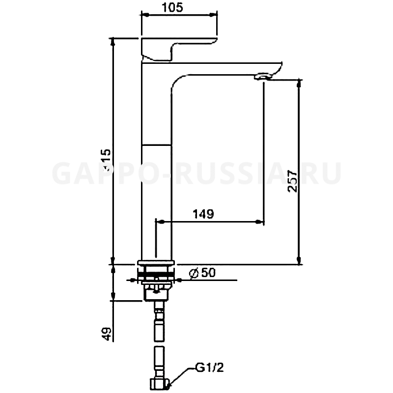 Vòi chậu cao rửa mặt Gappo G1048-2