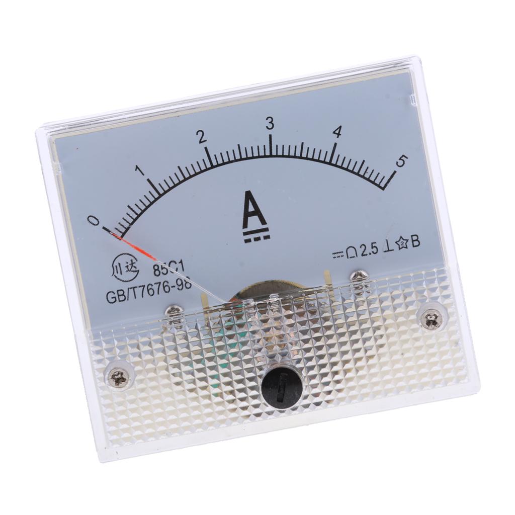 2Pcs DC Ammeter Analog Panel Amp Meter Current Pointer -10A 0-5A