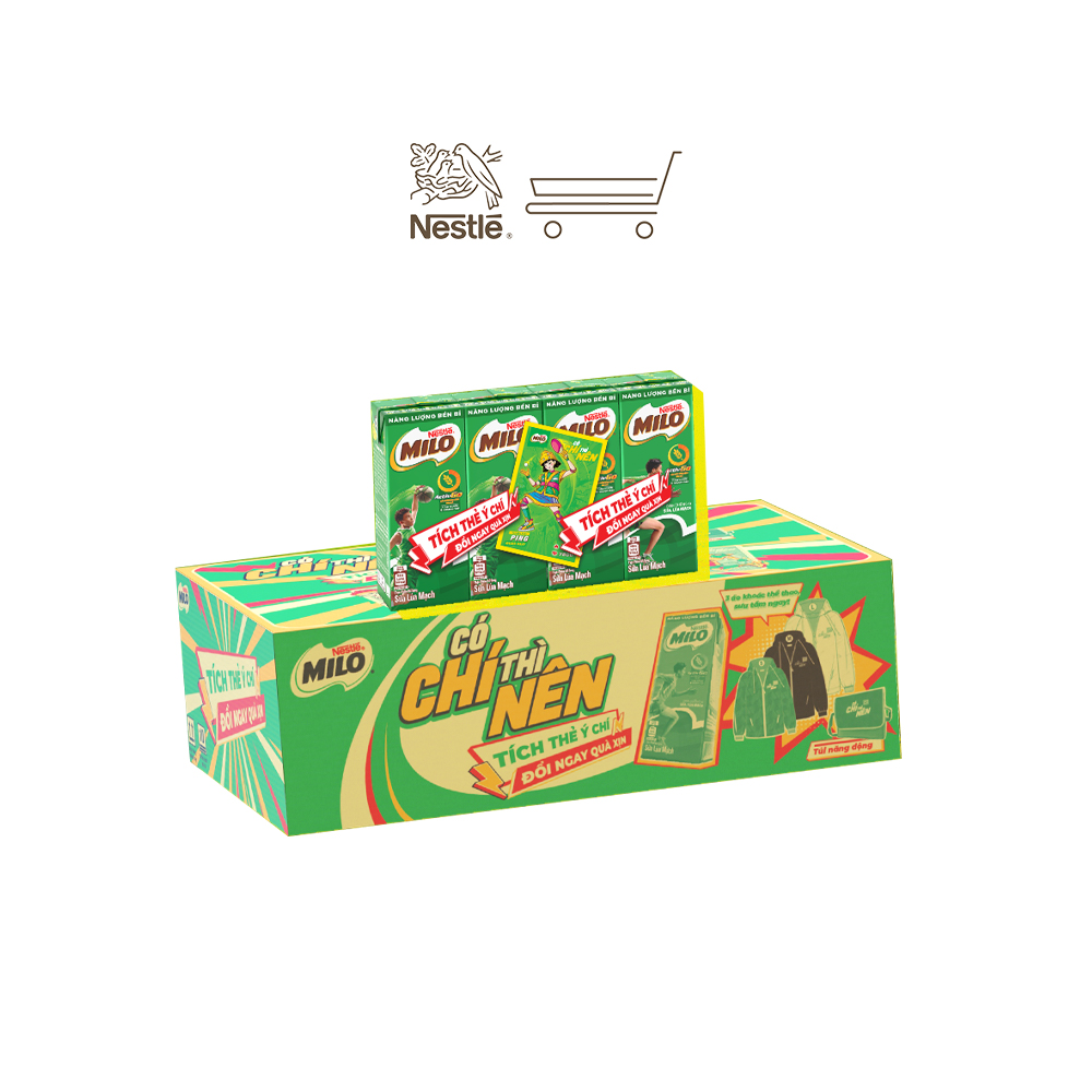 KHUYẾN MÃI SĂN THẺ ĐỔI QUÀ Sữa Nestlé MILO Thùng 48 hộp x 180ml