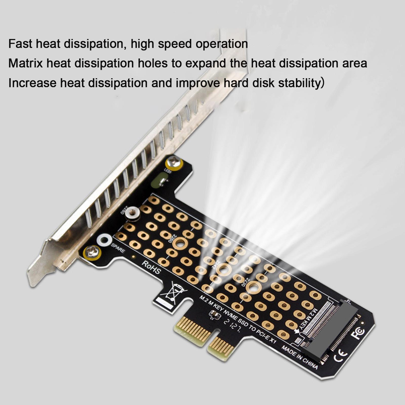 M.2 SSD to PCIe x1 Adapter Riser Card LED Indicator x1 x4 x8 x16 Interface