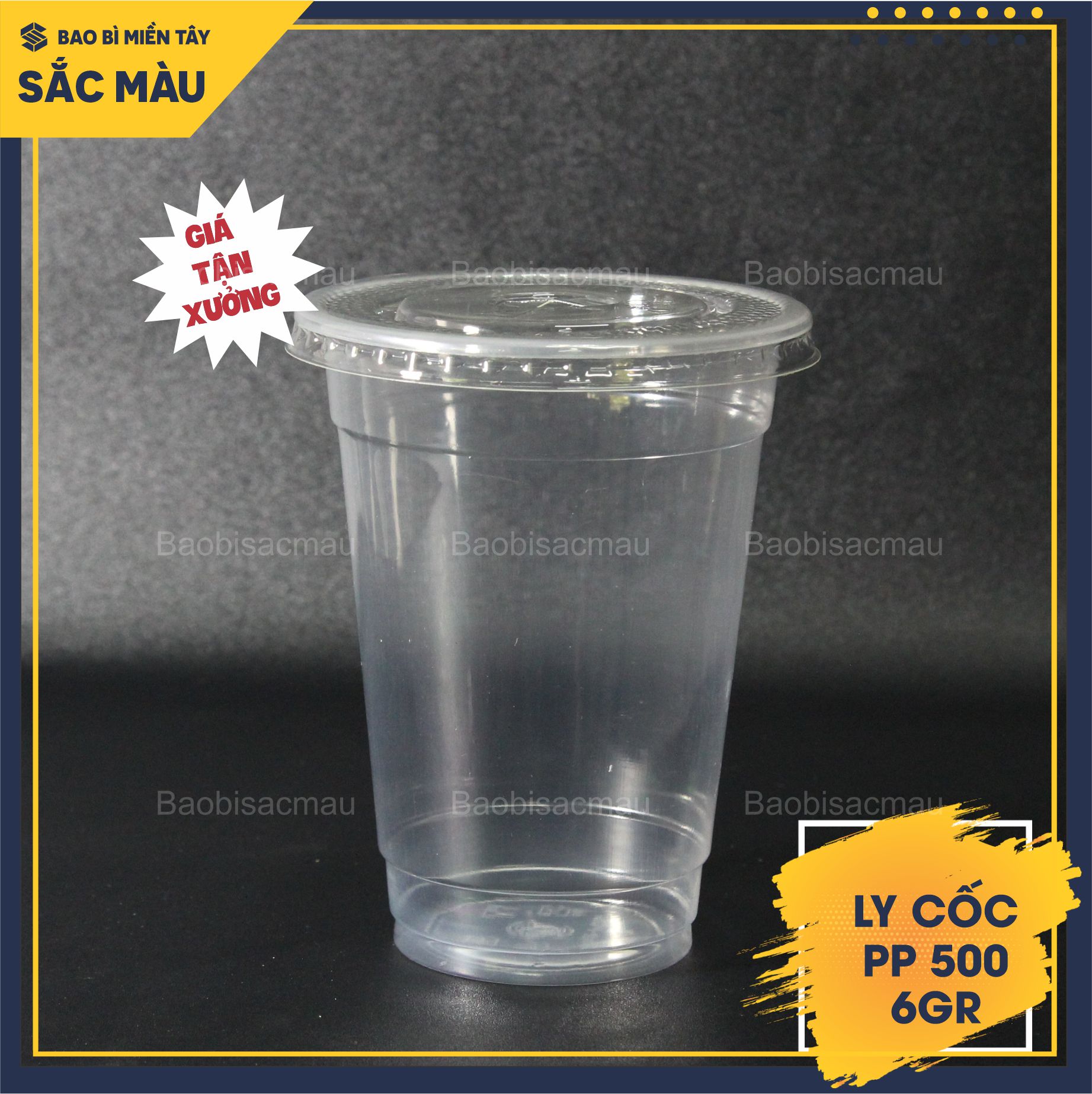Sỉ 50 cốc nhựa/ ly nhựa PP 500ml kèm nắp