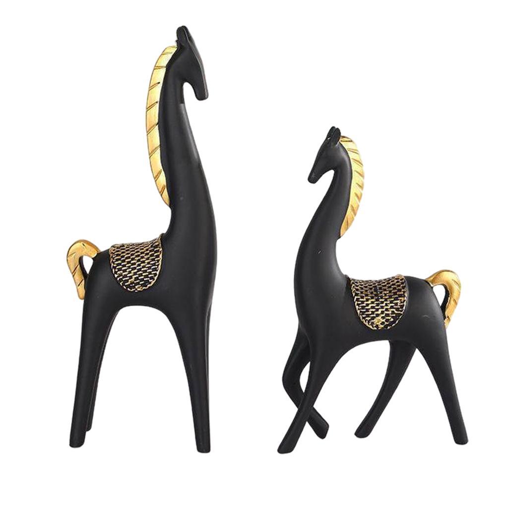 2x Animal Statue Resin Figurine Sculpture Home Ornament