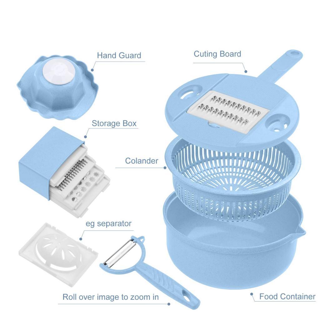 Vegetable Slicer With Drain Basket 10 In 1 Slicer, Multifunctional Kitchen Tools Fruit And Vegetable Slicer