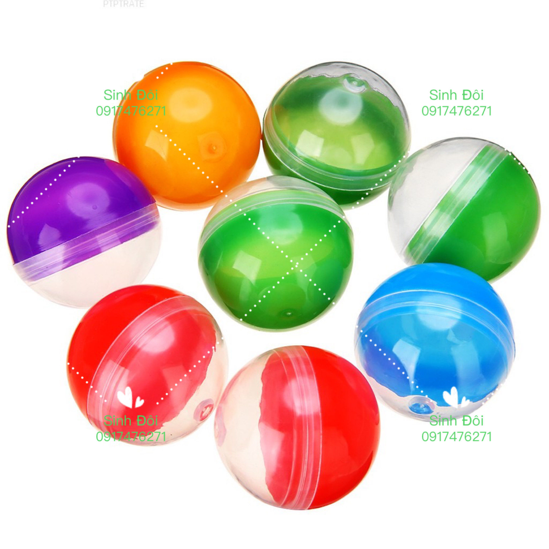 ￼10 quả bóng nhựa 32mm tròn bốc thăm trúng thưởng - phụ kiện đồ chơi máy bán hàng tự động