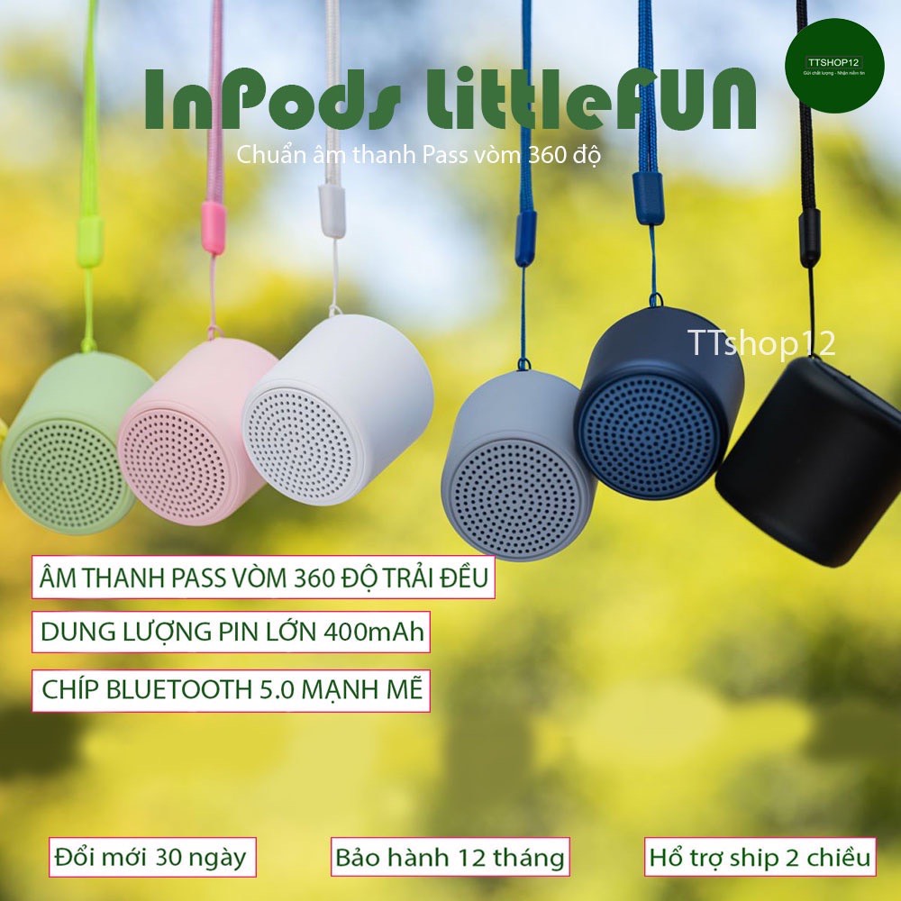 Loa Bluetooth inPods LitteFun TWS Mini Cầm Tay Siêu Nhỏ Gọn - Bảo hành 12 tháng