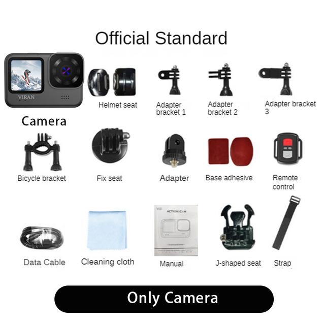 Máy ảnh hành động chống lắc 4K/60fps WiFi V9 với màn hình điều khiển từ xa Trò chơi bảo vệ rộng góc Go Drive Recorder Pro Recorder