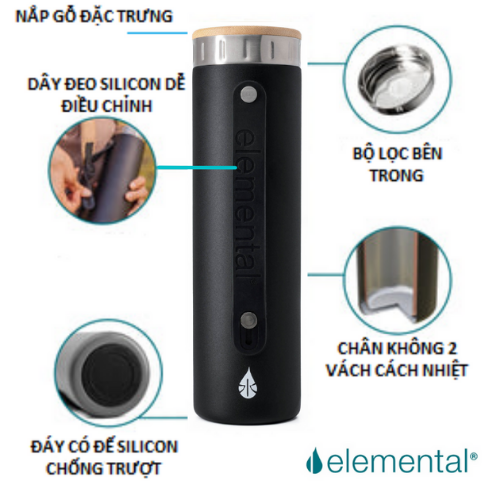BÌNH GIỮ NHIỆT ELEMENTAL ICONIC MÀU TRƠN