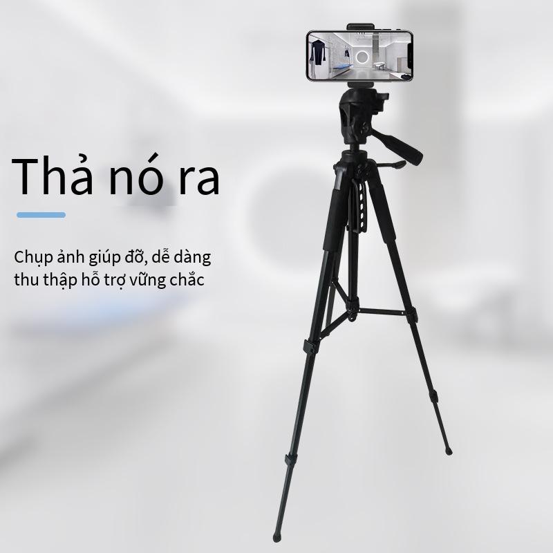 Chân máy HTF-370 phong cách mới nhất lưu trữ thuận tiện với chân máy đo mức chân máy điện thoại di động chân máy ảnh giá đỡ đa năng