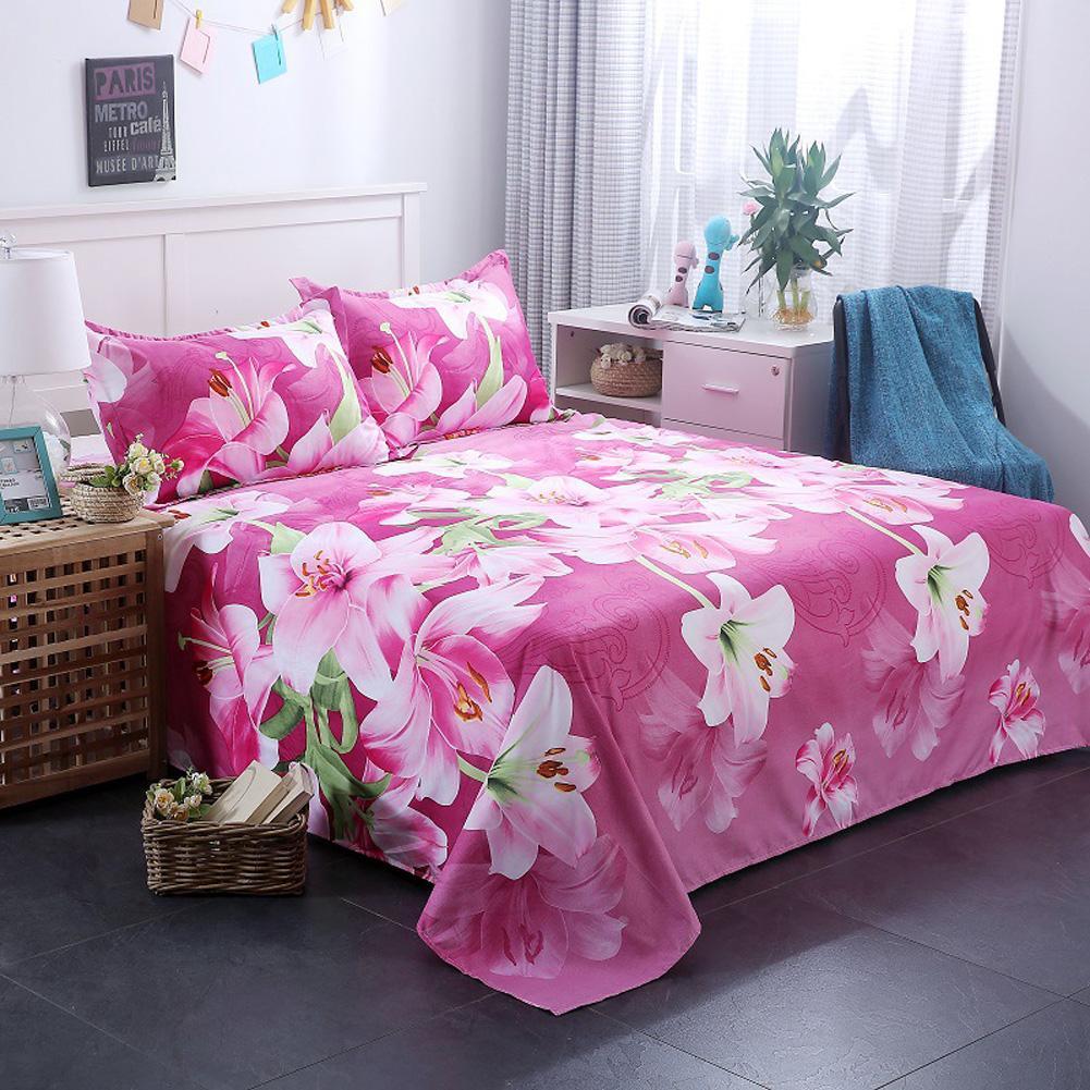 3 Tấm Bộ 3D In Hình Polyester Chăn Ga Gối Đệm Thiết Kế Hoa Chăn Ga Gối Phẳng 1 Cái Tờ: 230*230Cm, 2psc Vỏ Gối Nằm: 50*70Cm