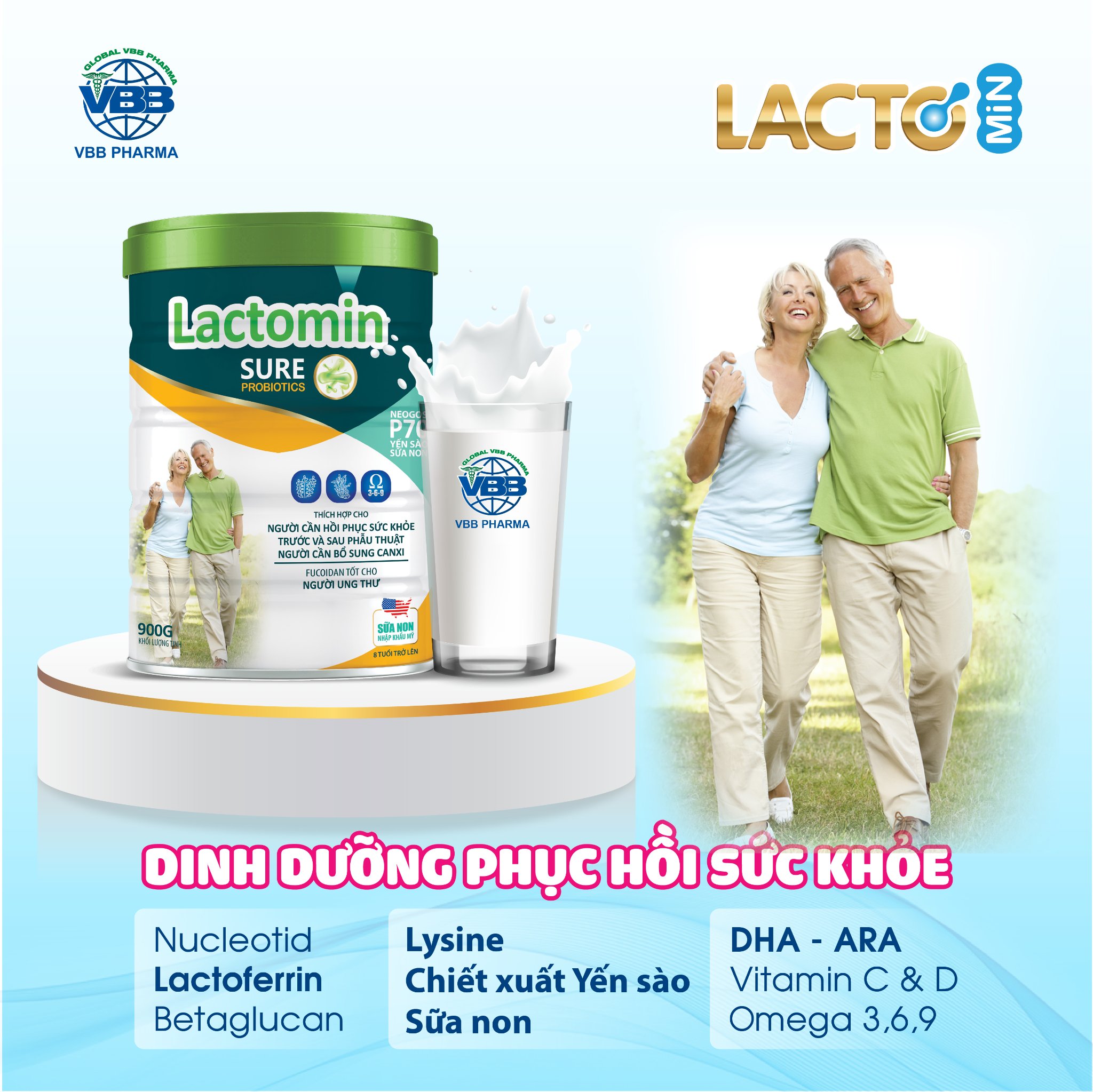 Sữa Mát Lactomin Sure 900g ( Người bệnh)