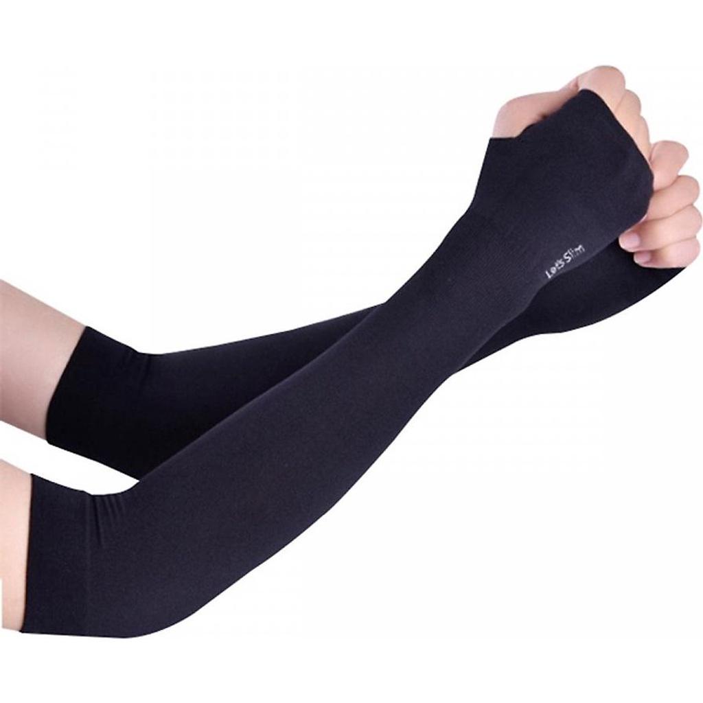 Găng tay chống nắng xỏ ngón kiểu dáng hàn quốc Let's Slim full bõ dày dặn chống tia UV dùng cho cả nam và nữ