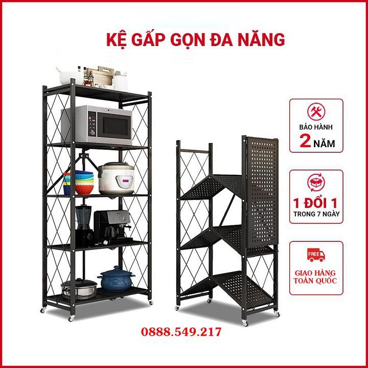 Kệ Gấp Để Đồ Đa Năng. Kệ Phòng Khách - Nhà Bếp Có Bánh Xe