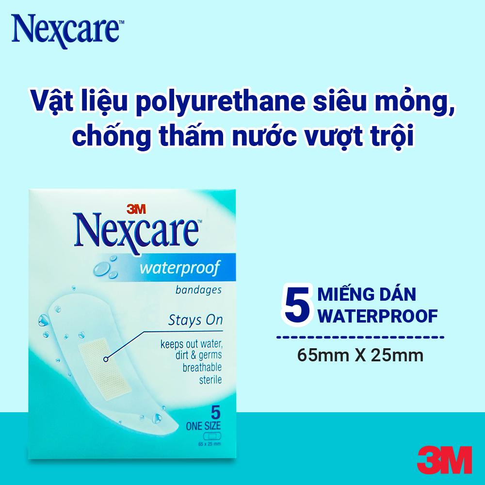 Băng keo cá nhân Nexcare 3M 25x65mm 50 miếng/ hộp - Chống thấm nước, co dãn tốt WTPS10